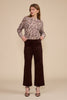 Leon faux suede pant dark brown by Lucy Paris