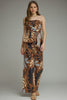 Strapless floral top and pant set brown by Entro