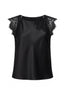 Sleeveless woven top with lace black by Liverpool