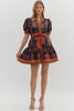 Black rust floral mini dress by Entro