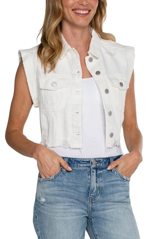 Cropped sleeveless jacket bright white by Liverpool