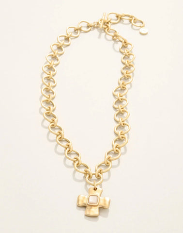Affirmation necklace 18" mother of pearl by Spartina