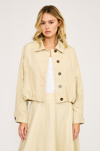 Tiana Bubble Hem Jacket Beige by Lucy Paris