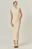 Cable knit mock neck midi dress by English Factory