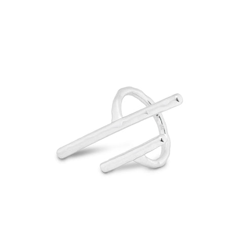 Memphis ring silver by Leslie Curtis