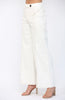 Contrast top stitching detail waisted flare pant