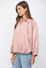 Gathered hem dolman slv bomber jacket mauve by Fate