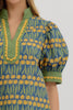 Green tulip puff sleeve top by Entro