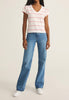 Striped modern vneck tee red hot by Z Supply