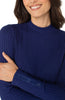 Long sleeve mock neck button detail maritime navy top by Liverpool