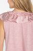 Ruffle Front Sleeveless Top Light Rose by Liverpool