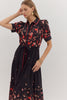 Black maxi with Red flowers by Entro