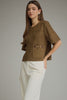 suede horse bit top brown by Entro