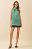 Retro print tie neck mini dress by TCEC