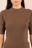 Short sleeve mock neck sweater khaki by Molly Bracken