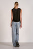 Sleeveless sweater layer tee black by Elan