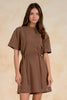 Cinch waist crewneck mini dress by Elan