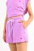 Lilac heart sweat shorts by Molly Bracken