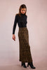 Black and khaki animal print maxi skirt by Molly Bracken