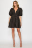 Ebony tweed puff sleeve dress by Meet Me in Santorini