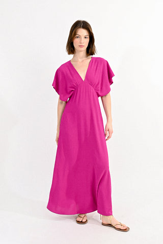 Purple woven maxi dress by molly bracken