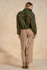 Corduroy trim olive jacket by Elan