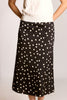 Polka dot print satin midi skirt by Before You