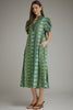 Olive and turquoise print midi by Entro