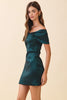 Green holiday off the shoulder mini by TCEC