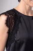 Sleeveless woven top with lace black by Liverpool