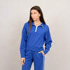 Mailyn soft knit long sleeve half zip mock neck top in bluebell by RD Style