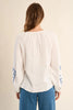 White gauze embodied blouse