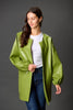 Faux leather billowy sleeve jacket matcha by Before You