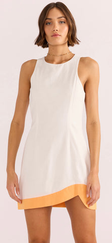 Alora wave mini dress white orange by Mink Pink