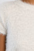 Fuzzy white sweater short sleeve  by Molly Bracken