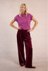 Mock neck short sleeve sweater purple by Molly Bracken