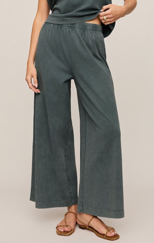 Scout jersey crop flare pant emerald cove by Z Supply