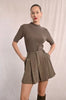 Short sleeve mock neck sweater khaki by Molly Bracken