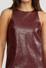 Onyx faux leather dress burgundy by Lucy Paris