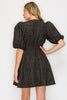 Ebony tweed puff sleeve dress by Meet Me in Santorini