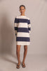 Funnel neck rugby stripe mini dress By: P.cill