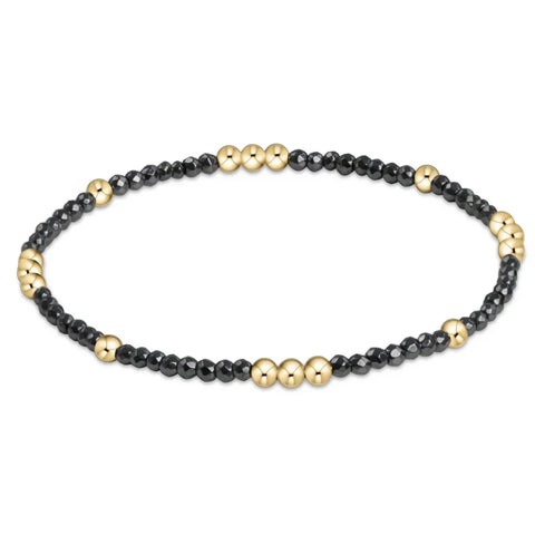 Worthy Pattern 2mm Bead Bracelet Faceted Hematite by Enewton