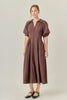 Brown shirt midi dress by English Factory
