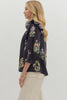 Black purple floral top by Entro