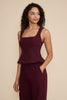 Leanne peplum top wine by Lucy Paris