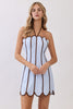 Piped halter mini dress by TCEC