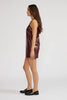 Onyx faux leather dress burgundy by Lucy Paris