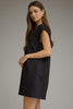 Cap sleeve v neck mini dress black by Entro