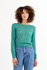 Emerald green shimmer sweater by Molly Bracken