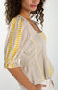 Half sleeve square neck tie back top by Liverpool